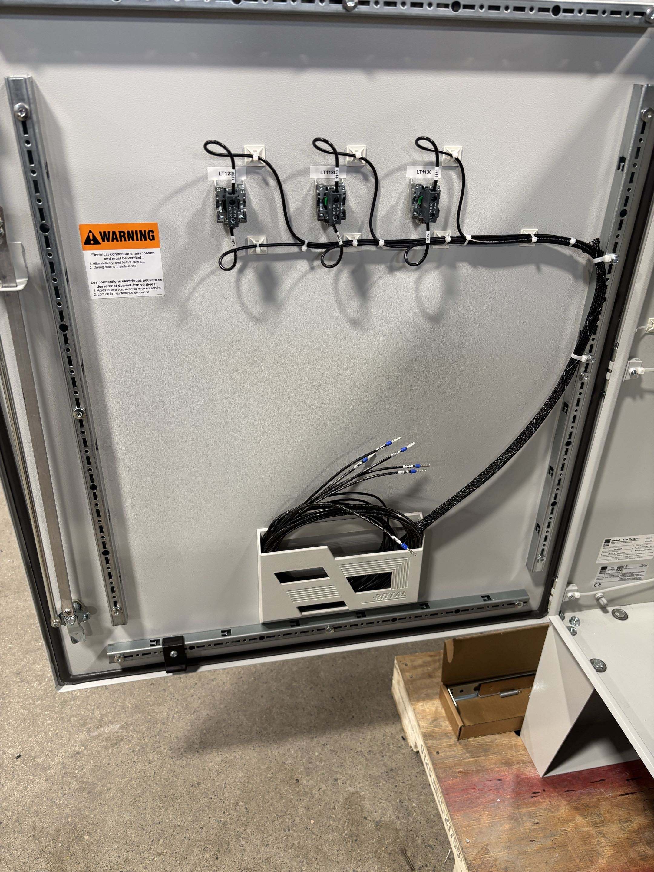 Control panel enclosure with cable management